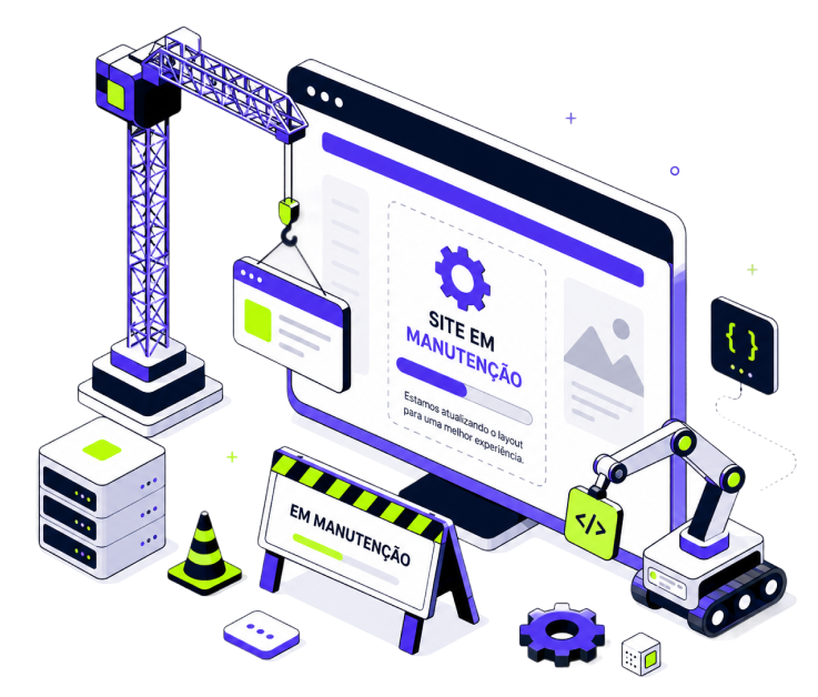 Ilustração de manutenção do site